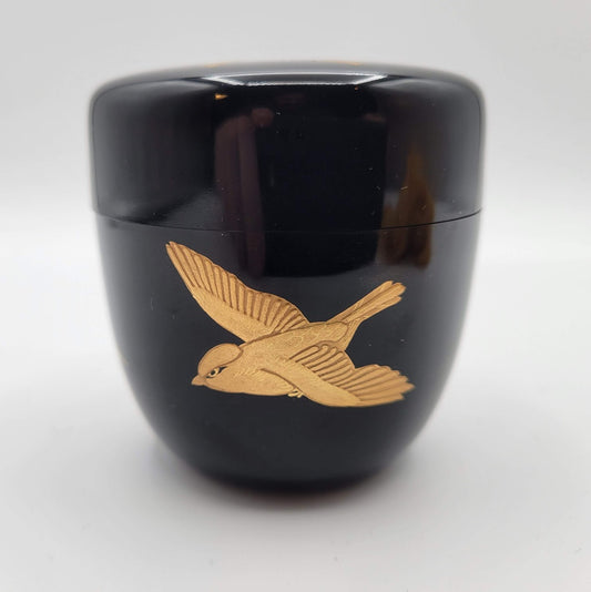 Japanse natsume kachō-ga 花鳥画 bamboe en vogel maki-e