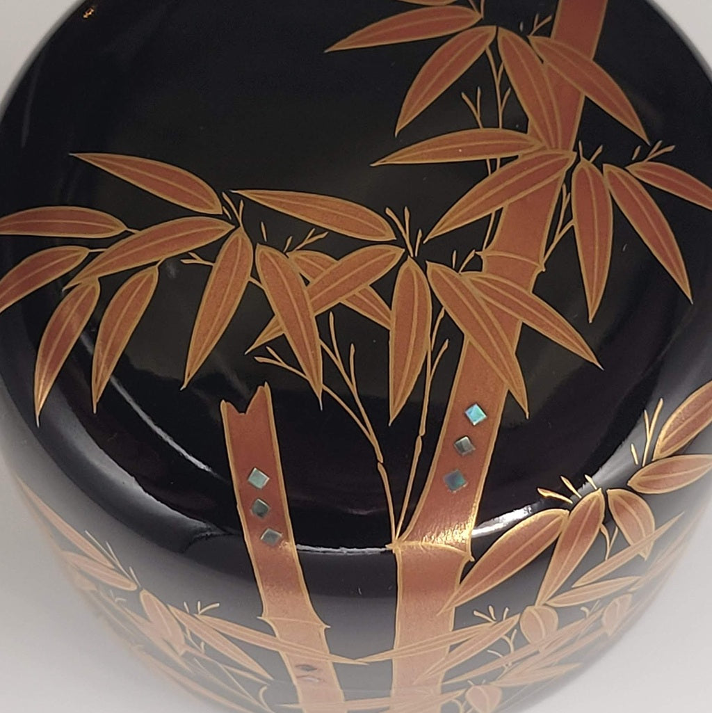 Japanse tea caddy Shuchiku maki-e 朱竹蒔絵 Yōhō