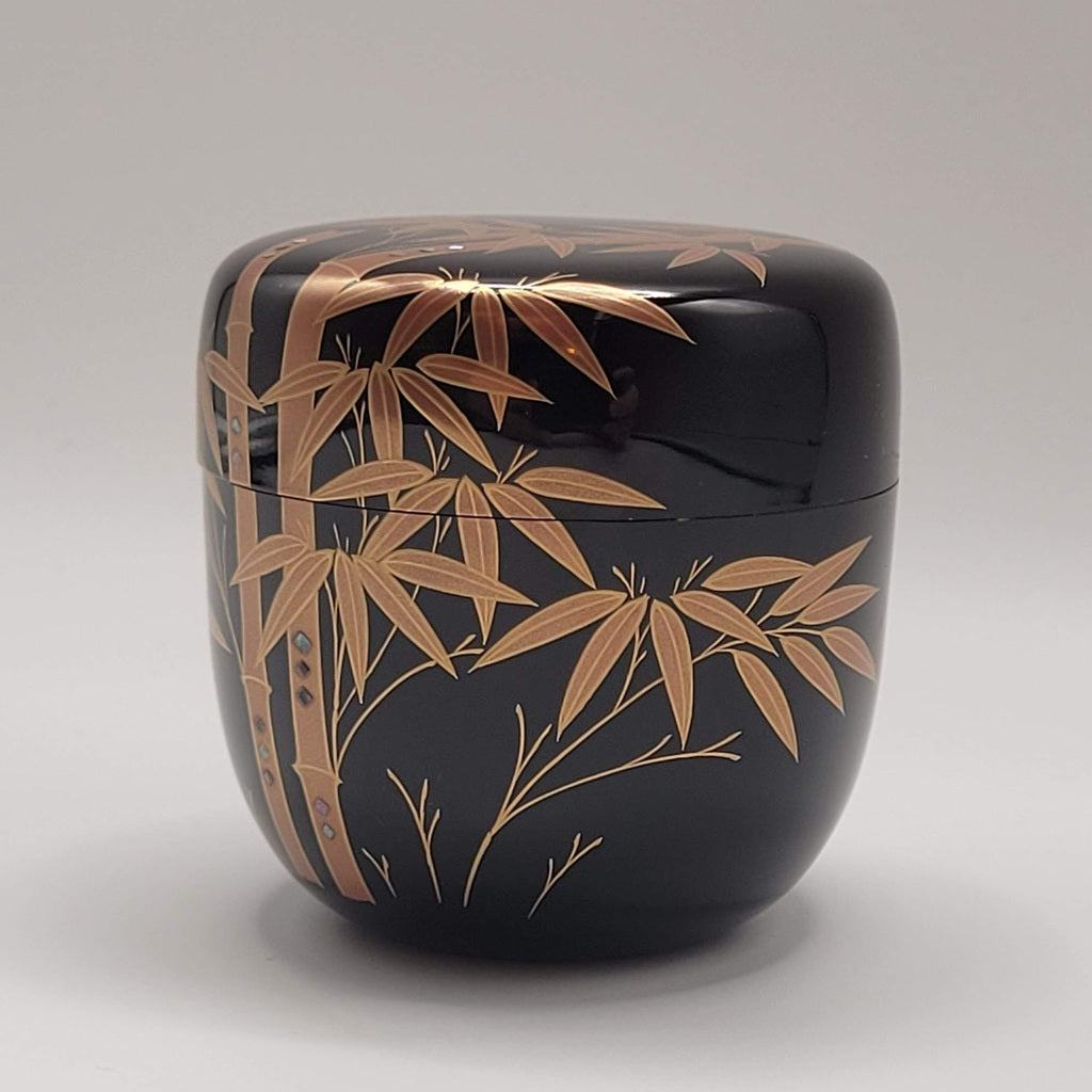 Japanse tea caddy Shuchiku maki-e 朱竹蒔絵 Yōhō