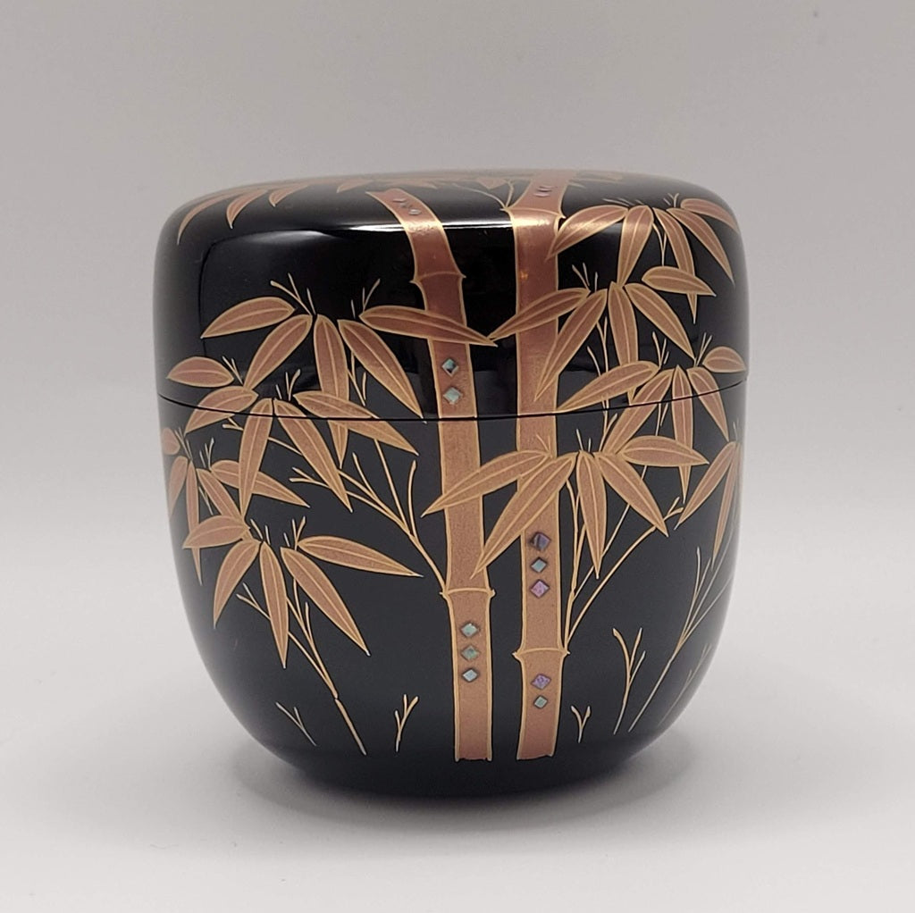 Japanse tea caddy Shuchiku maki-e 朱竹蒔絵 Yōhō