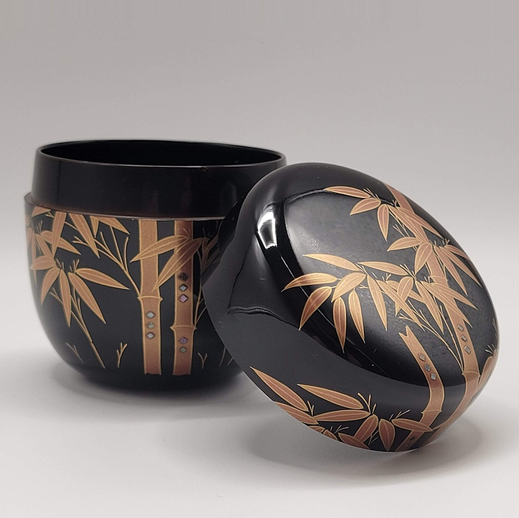 Japanse tea caddy Shuchiku maki-e 朱竹蒔絵 Yōhō