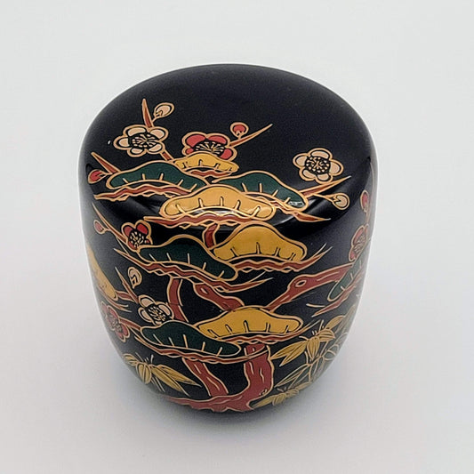 Matcha natsume with Shochikubai motif 松竹梅 Sakata Minetosh